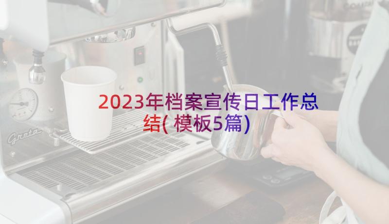 2023年档案宣传日工作总结(模板5篇)