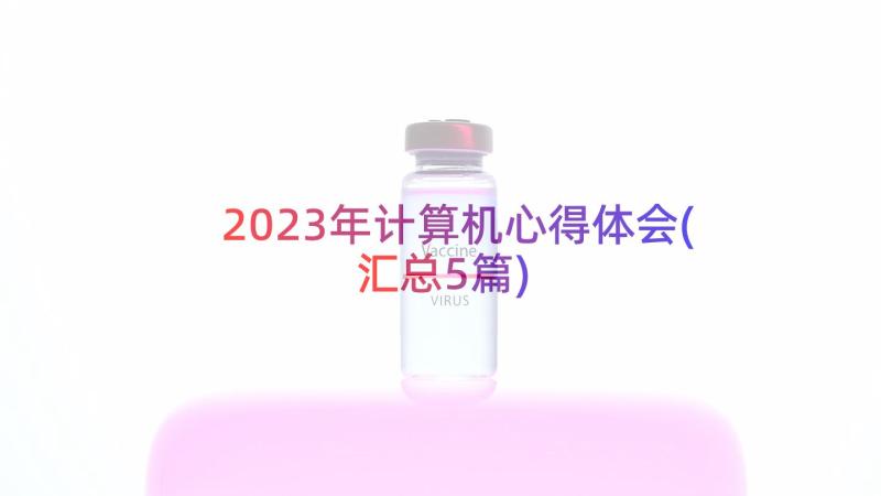 2023年计算机心得体会(汇总5篇)