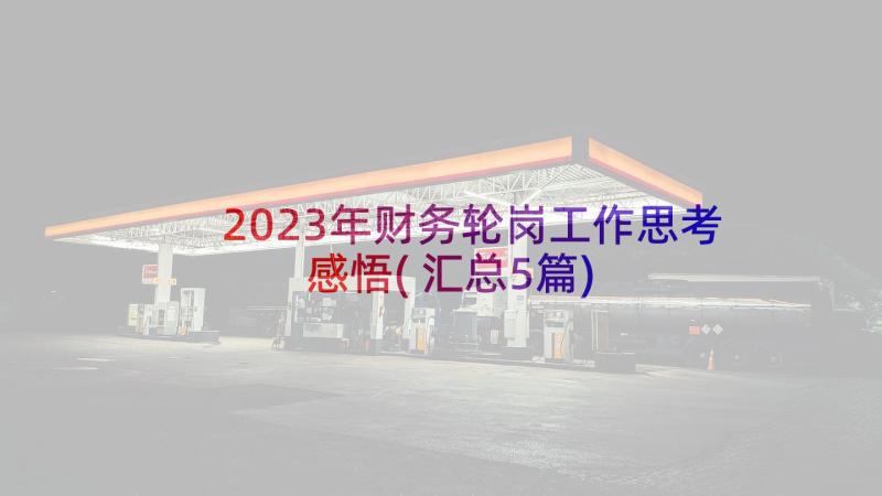 2023年财务轮岗工作思考感悟(汇总5篇)