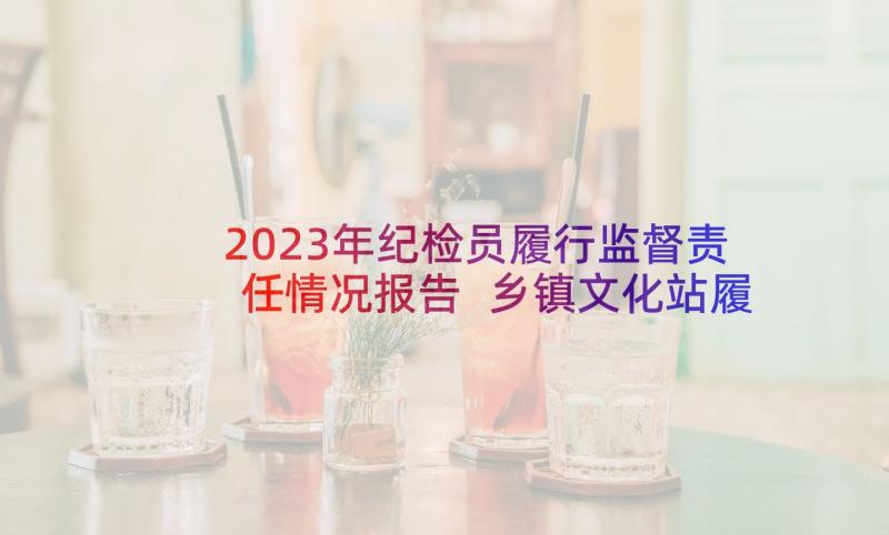 2023年纪检员履行监督责任情况报告 乡镇文化站履行岗位职责情况(汇总5篇)