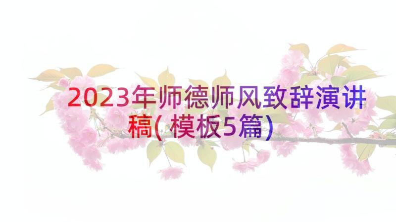 2023年师德师风致辞演讲稿(模板5篇)