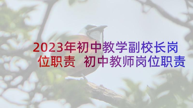 2023年初中教学副校长岗位职责 初中教师岗位职责(精选5篇)