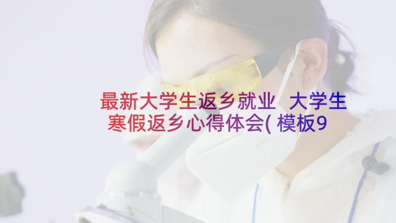 最新大学生返乡就业 大学生寒假返乡心得体会(模板9篇)