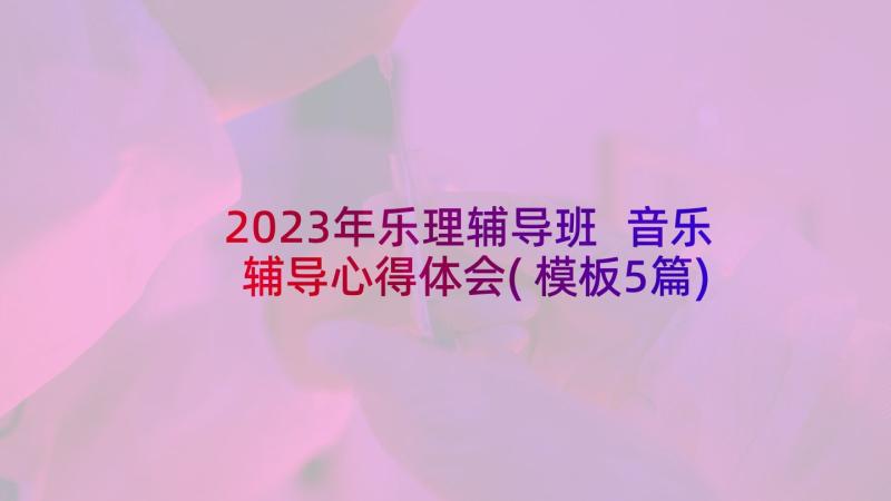 2023年乐理辅导班 音乐辅导心得体会(模板5篇)