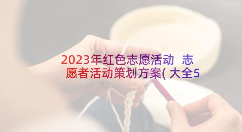 2023年红色志愿活动 志愿者活动策划方案(大全5篇)