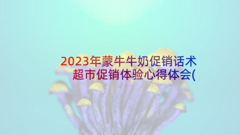 2023年蒙牛牛奶促销话术 超市促销体验心得体会(汇总5篇)