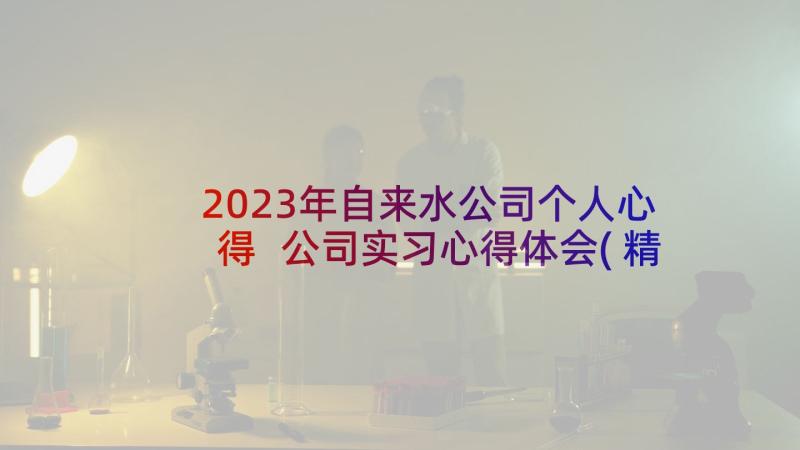 2023年自来水公司个人心得 公司实习心得体会(精选8篇)