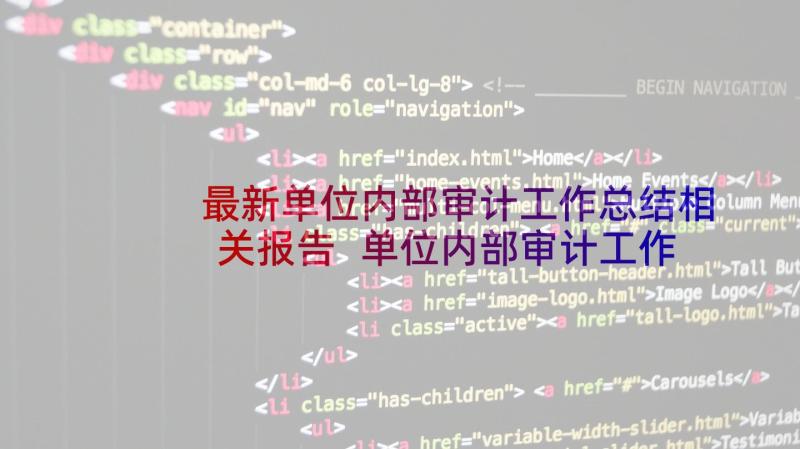 最新单位内部审计工作总结相关报告 单位内部审计工作总结(优质5篇)