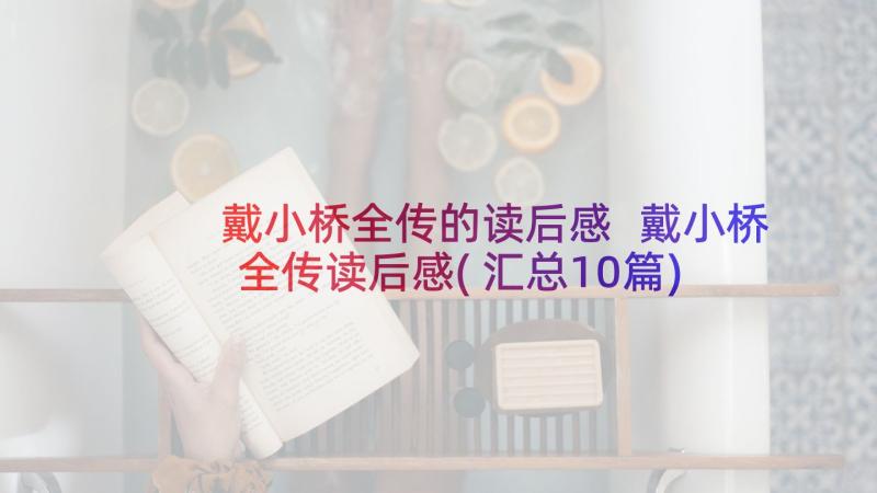 戴小桥全传的读后感 戴小桥全传读后感(汇总10篇)