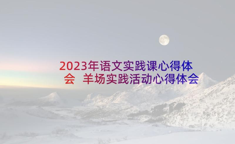 2023年语文实践课心得体会 羊场实践活动心得体会(实用6篇)