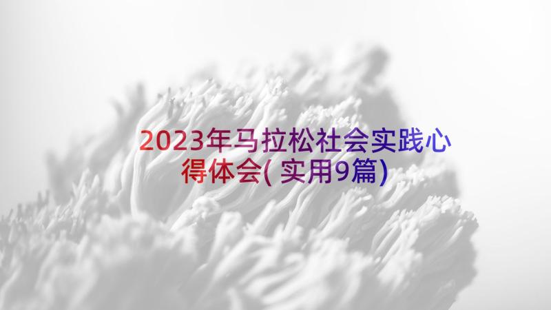 2023年马拉松社会实践心得体会(实用9篇)