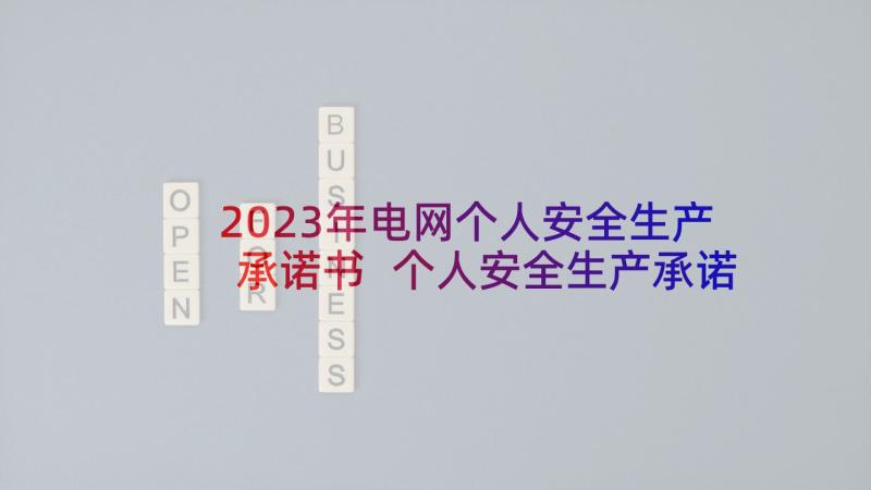 2023年电网个人安全生产承诺书 个人安全生产承诺书(汇总7篇)