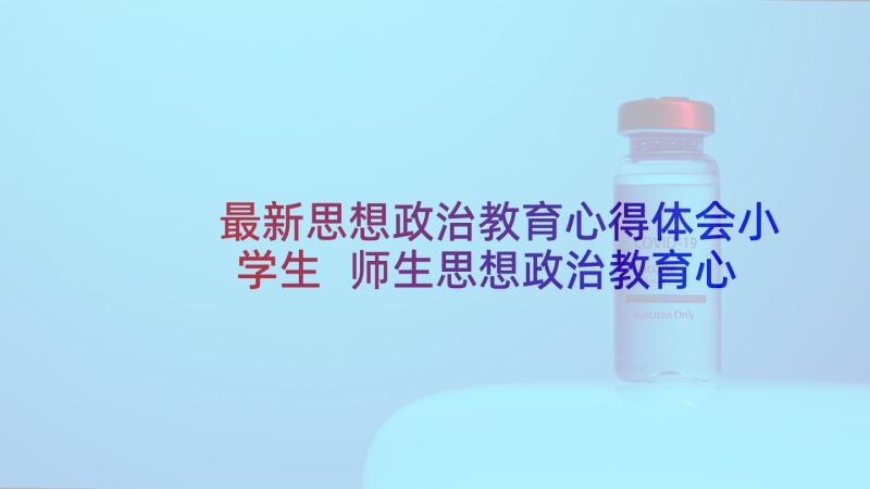 最新思想政治教育心得体会小学生 师生思想政治教育心得体会(精选10篇)