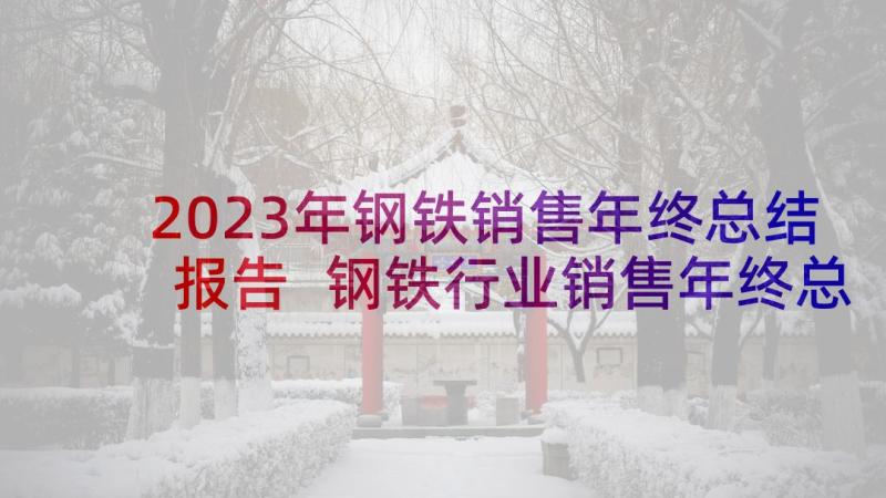 2023年钢铁销售年终总结报告 钢铁行业销售年终总结(汇总5篇)