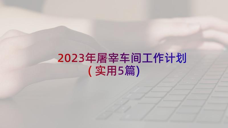 2023年屠宰车间工作计划(实用5篇)