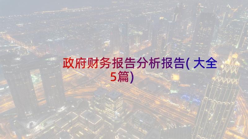 政府财务报告分析报告(大全5篇)