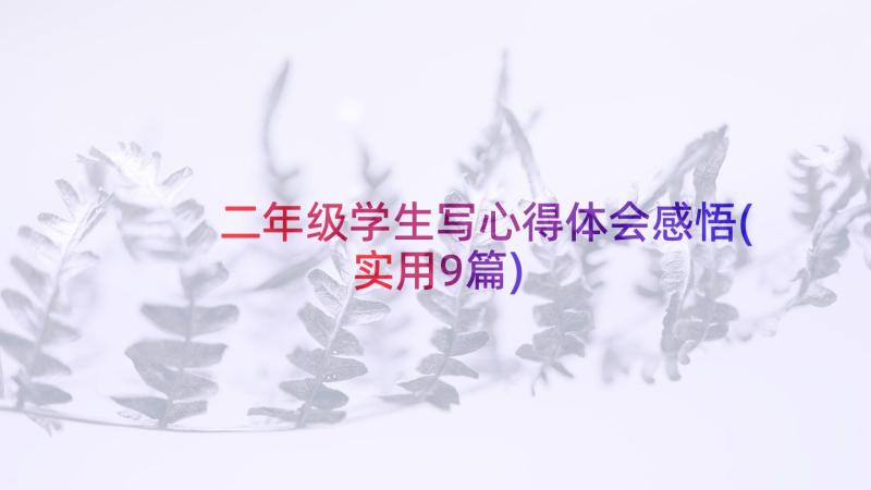 二年级学生写心得体会感悟(实用9篇)