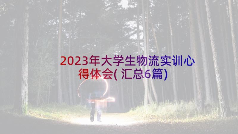 2023年大学生物流实训心得体会(汇总6篇)