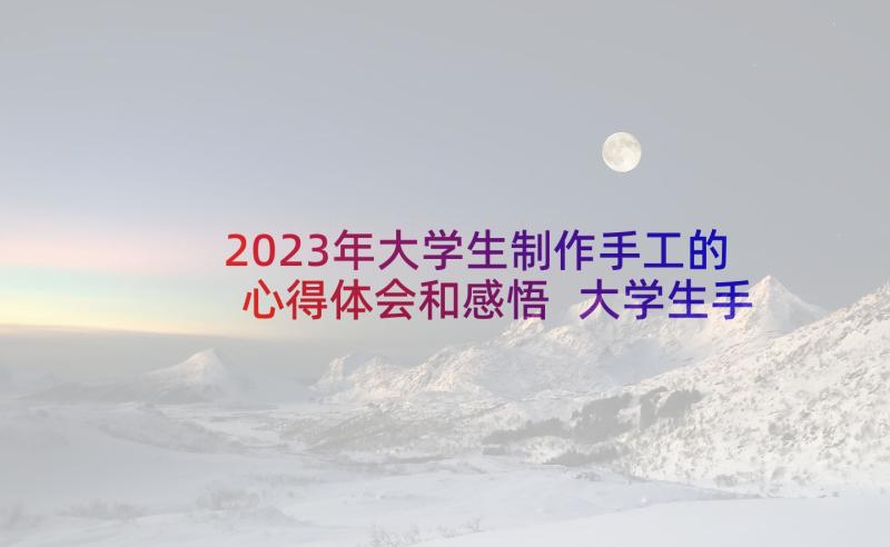 2023年大学生制作手工的心得体会和感悟 大学生手工艺品心得体会(通用5篇)