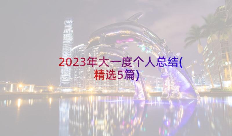 2023年大一度个人总结(精选5篇)