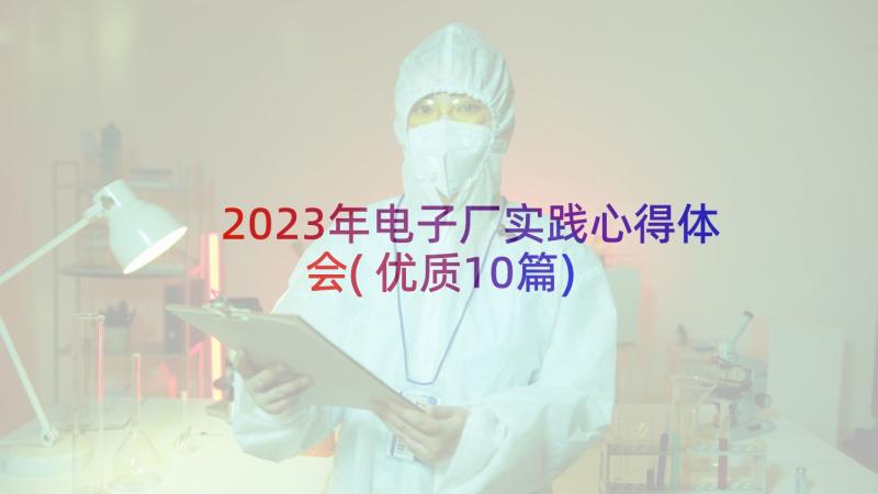 2023年电子厂实践心得体会(优质10篇)