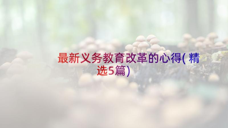 最新义务教育改革的心得(精选5篇)