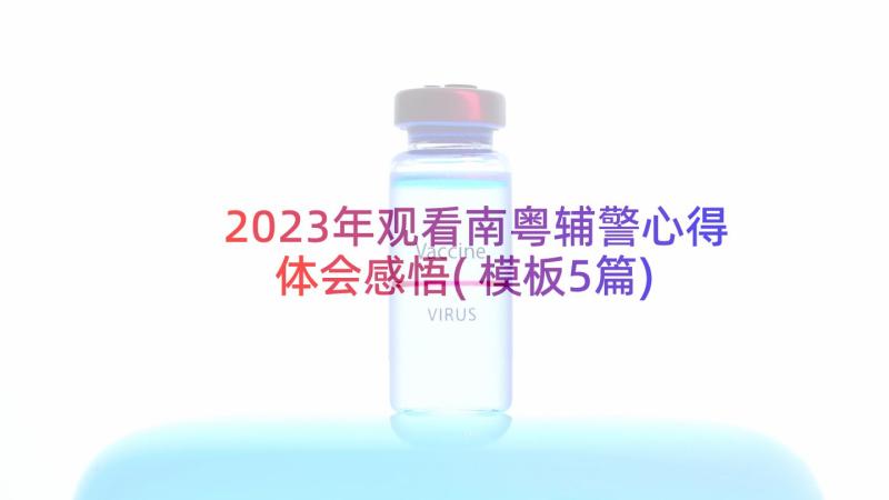 2023年观看南粤辅警心得体会感悟(模板5篇)