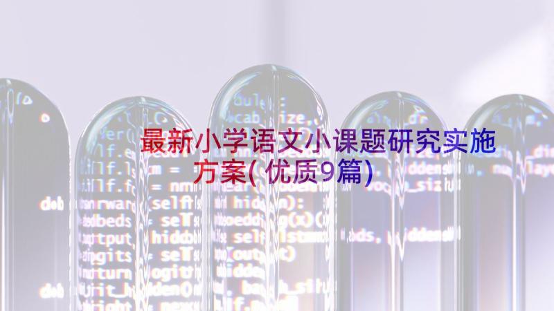 最新小学语文小课题研究实施方案(优质9篇)