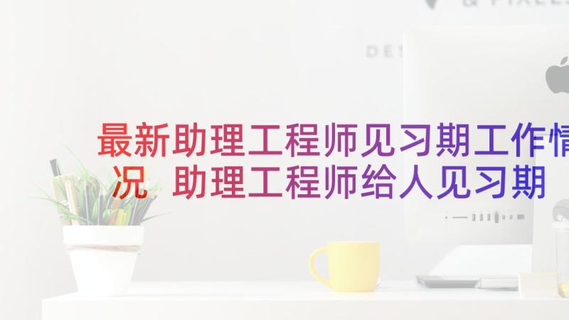 最新助理工程师见习期工作情况 助理工程师给人见习期工作总结(实用5篇)