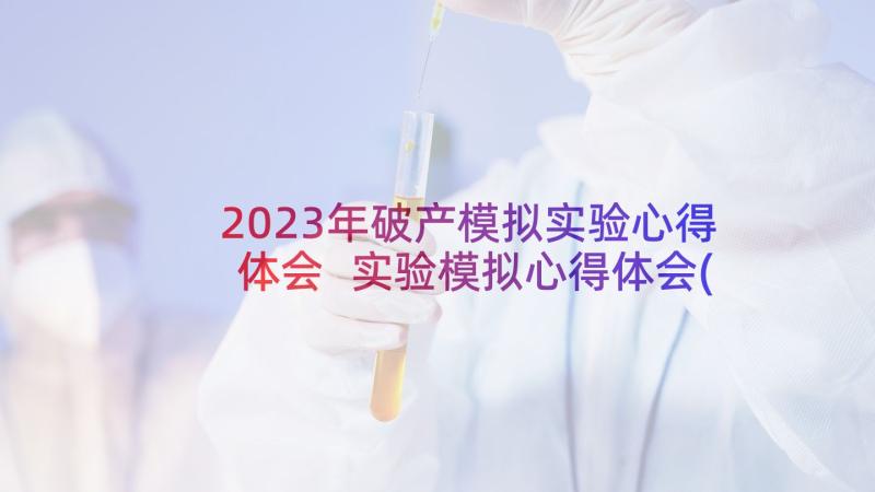 2023年破产模拟实验心得体会 实验模拟心得体会(精选5篇)