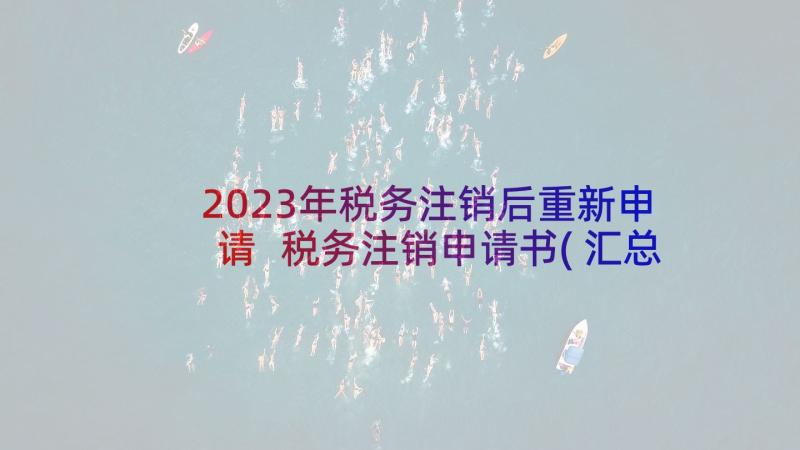 2023年税务注销后重新申请 税务注销申请书(汇总5篇)