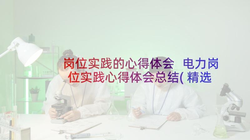 岗位实践的心得体会 电力岗位实践心得体会总结(精选5篇)