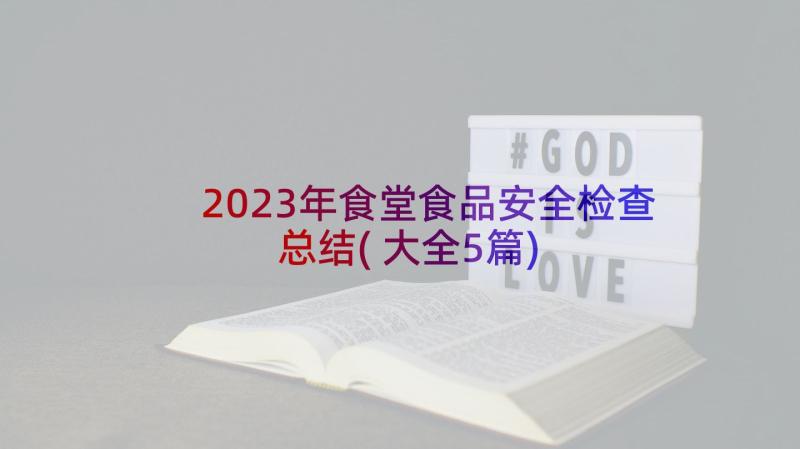 2023年食堂食品安全检查总结(大全5篇)