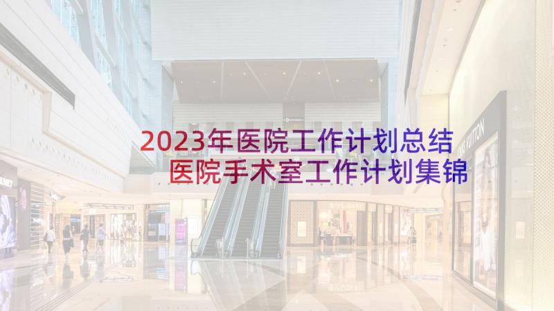 2023年医院工作计划总结 医院手术室工作计划集锦(大全10篇)