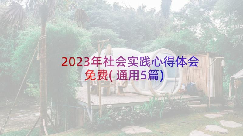 2023年社会实践心得体会免费(通用5篇)