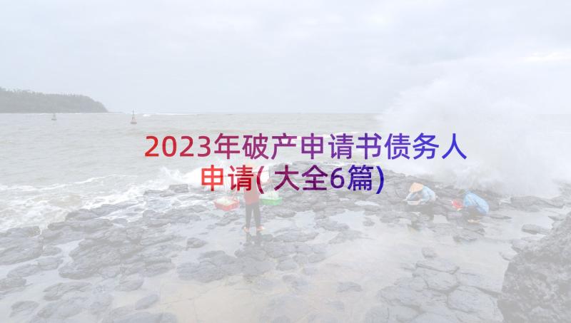 2023年破产申请书债务人申请(大全6篇)