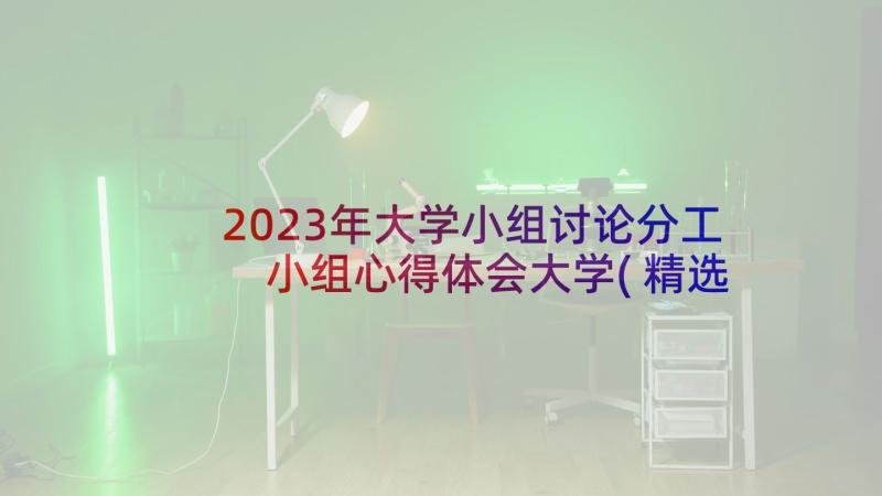 2023年大学小组讨论分工 小组心得体会大学(精选6篇)