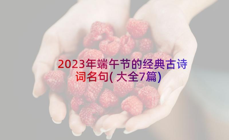 2023年端午节的经典古诗词名句(大全7篇)