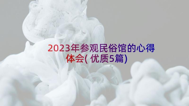 2023年参观民俗馆的心得体会(优质5篇)