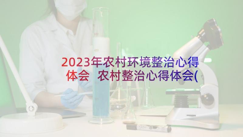 2023年农村环境整治心得体会 农村整治心得体会(优质5篇)