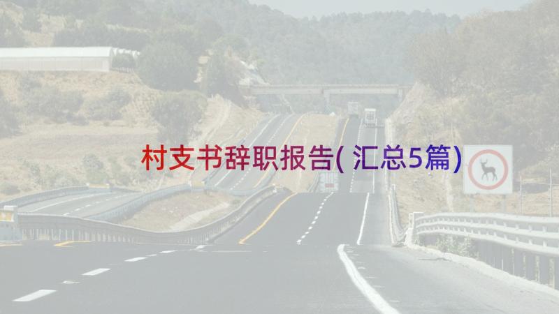 村支书辞职报告(汇总5篇)