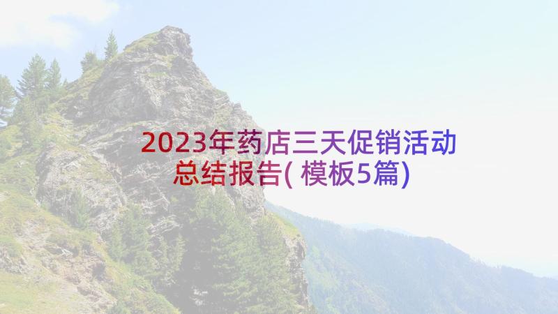 2023年药店三天促销活动总结报告(模板5篇)