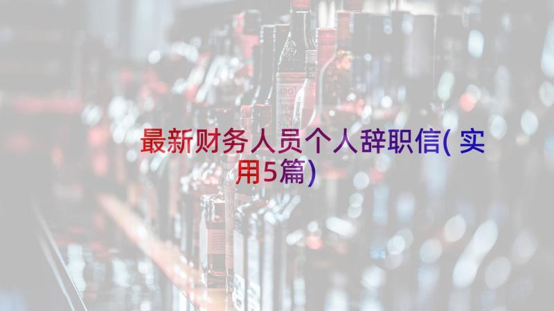 最新财务人员个人辞职信(实用5篇)