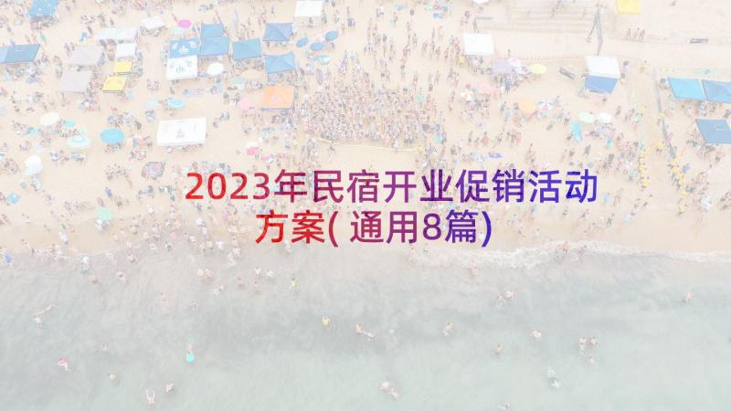 2023年民宿开业促销活动方案(通用8篇)