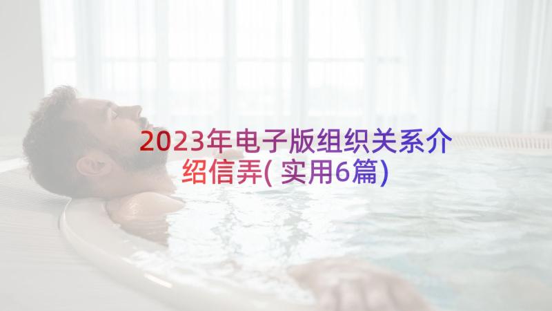 2023年电子版组织关系介绍信弄(实用6篇)