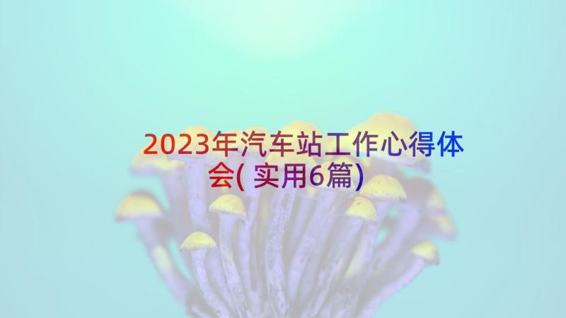 2023年汽车站工作心得体会(实用6篇)