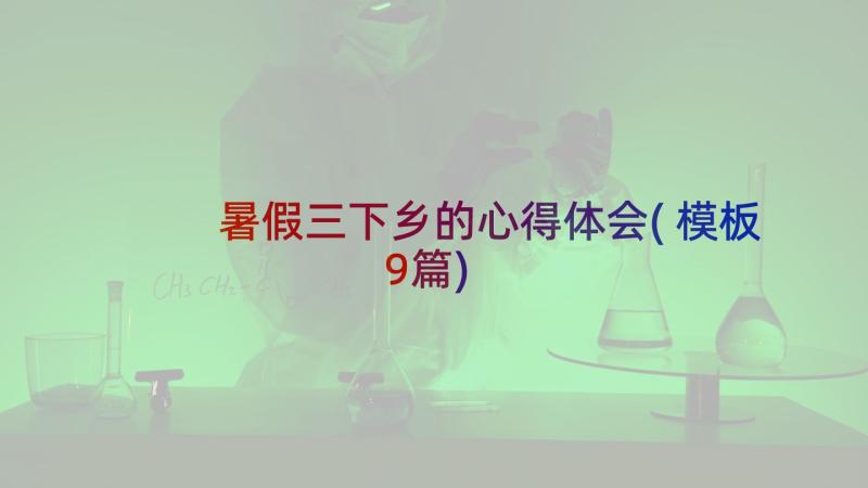 暑假三下乡的心得体会(模板9篇)