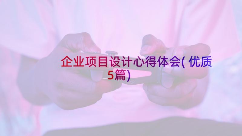 企业项目设计心得体会(优质5篇)