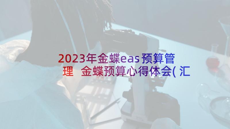 2023年金蝶eas预算管理 金蝶预算心得体会(汇总5篇)