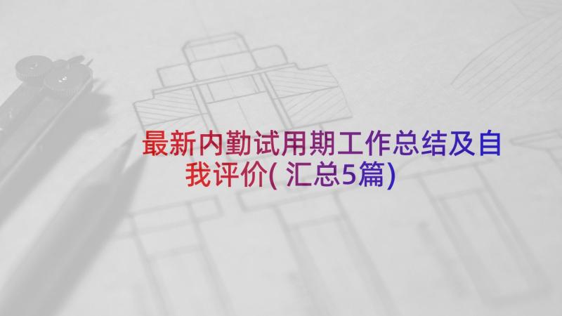 最新内勤试用期工作总结及自我评价(汇总5篇)